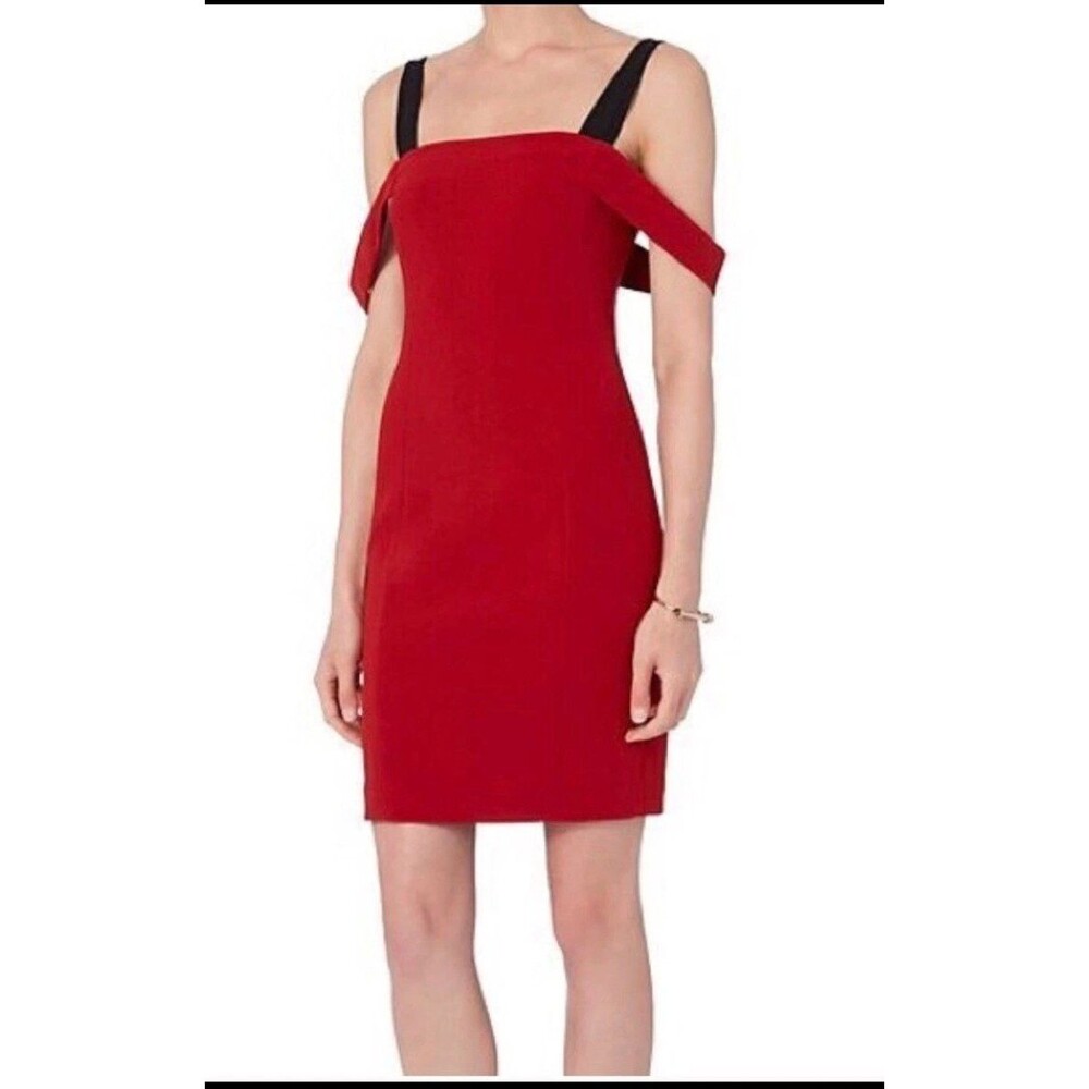 Cinq à Sept Nova Dress Sleeveless Sheath Dress Red Crepe Sz 4